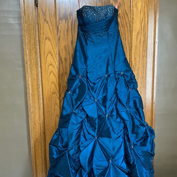 Midnight Blue Prom Dress (princess style) - Picture 6 of 11